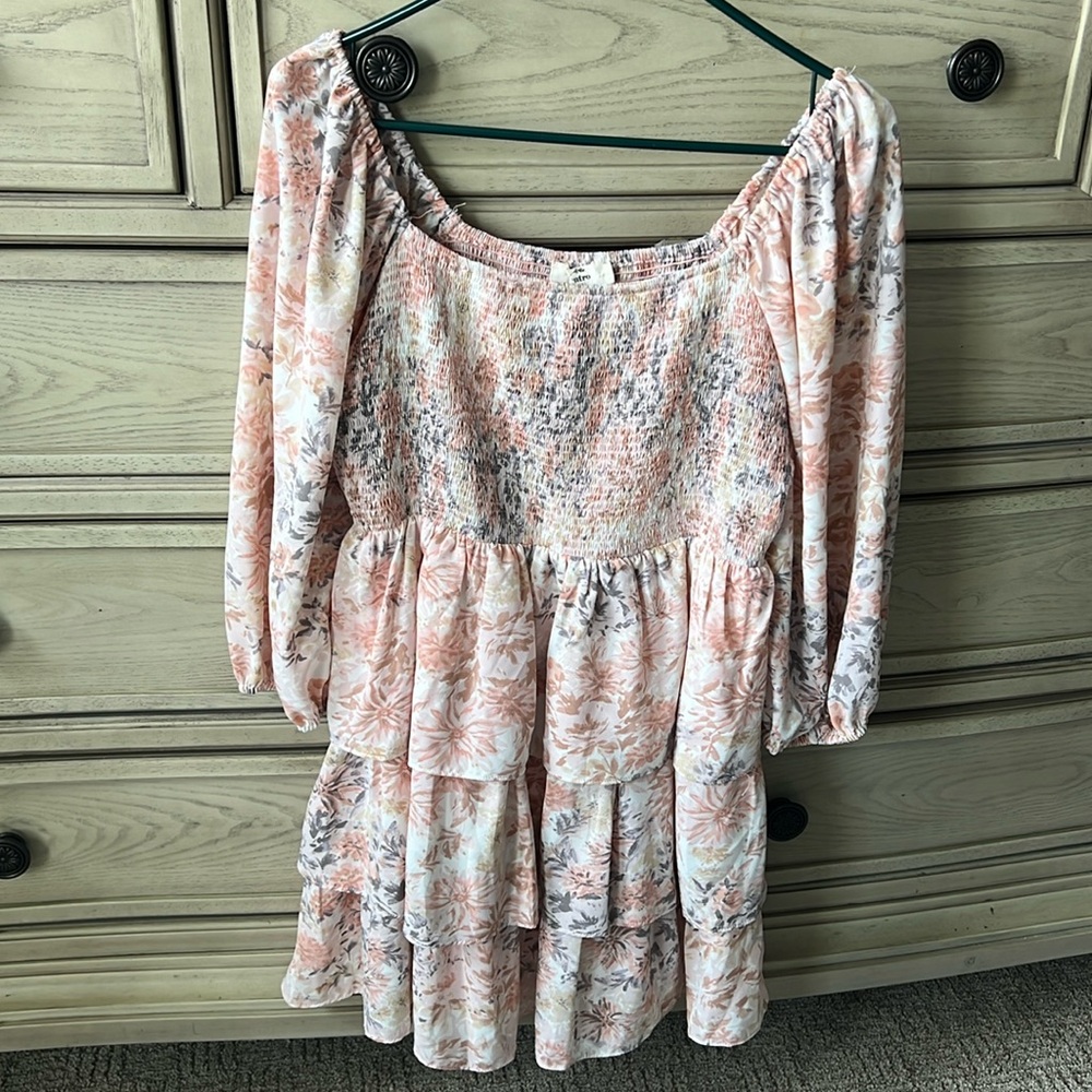 Floral Smocked Women's Mini Dress Entro Anthropology Sz Large